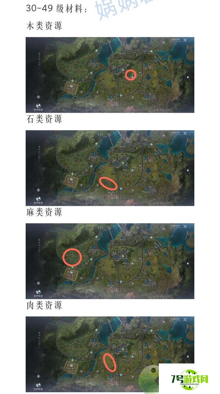 黎明觉醒各等级材料快速采集地图分布